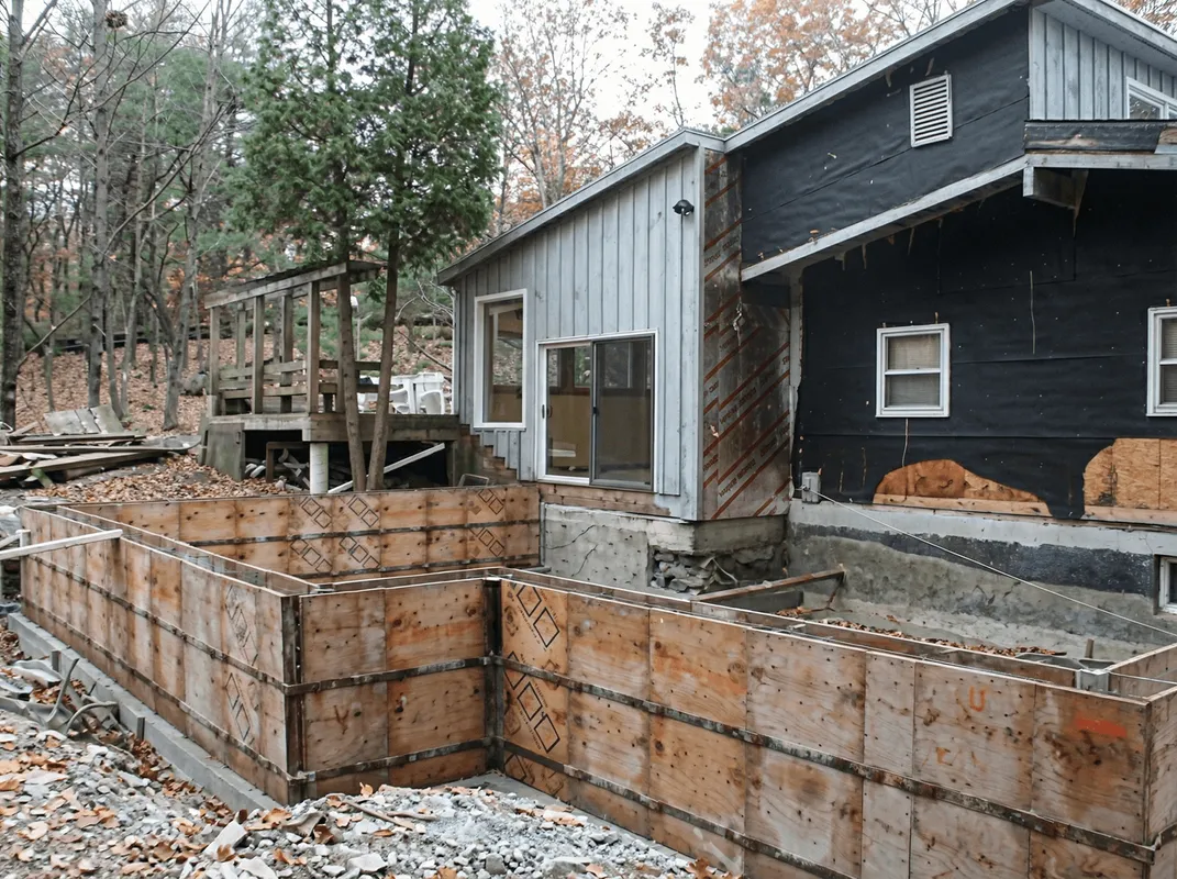 Prepared site with foundation forms for home remodeling and addition project in Myrtle Beach, SC
